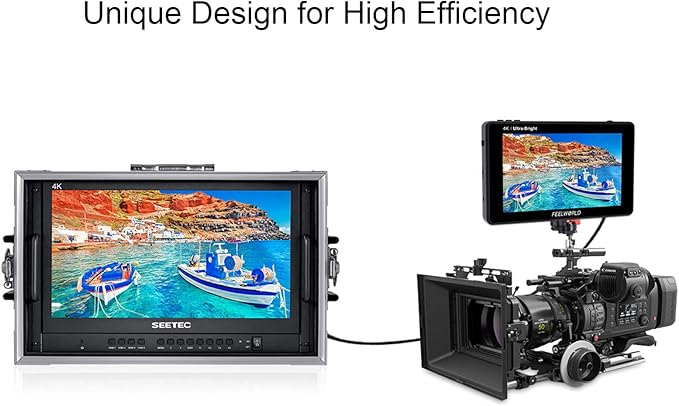 ATEM156-CO 15.6” 4K HDMI Multiview Portable Carry-on Broadcast Director Monitor with 1920×1080 Pixels 4 HDMI Input Output Quad Split Display +Sunshade