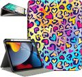 for iPad (A16) 11Th/10Th Generation Case 2025/2022, for iPad A16 Case 11Th/10Th Generation, 10Th/11Th Gen Slim Cover Pencil Holder & 4 Viewing Angles & Typing Stand, Colorful Love Leopard
