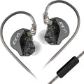 CCA CRA in-Ear Monitors Earbuds with Microphone, Powerful Bass Dynamic Wired Earbuds with 2Pin Detachable OFC Cable, Noise-Isolating in Ear Headphones with 3.5mm Jack Interface (Black, with Mic)
