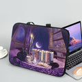 Purple Library Laptop Sleeve Case for Women Men 15 Inch Laptop Protector with Multiple Uses Portable Computer Sleeve Kawaii Cat Tablet Bag Laptop Carrying Case Gifts for Girls