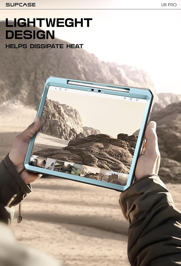SUPCASE for iPad Air 13 Inch Case M4/M3/M2 (2026/2025/2024) with Pencil Holder (Unicorn Beetle Pro), [Built-in Screen Protector & Stand] [Military-Grade Protection] Cover for iPad Air 13 Inch, Arctic