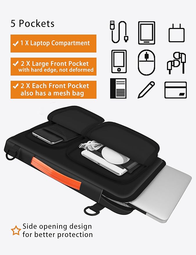 Alfheim Laptop Bag 14-14.2 inch Laptop Cover, 360° Protective Waterproof Shockproof Lightweight MacBook Air 15 Notebook Briefcase, Compatible with ASUS Lenovo Dell Samsung