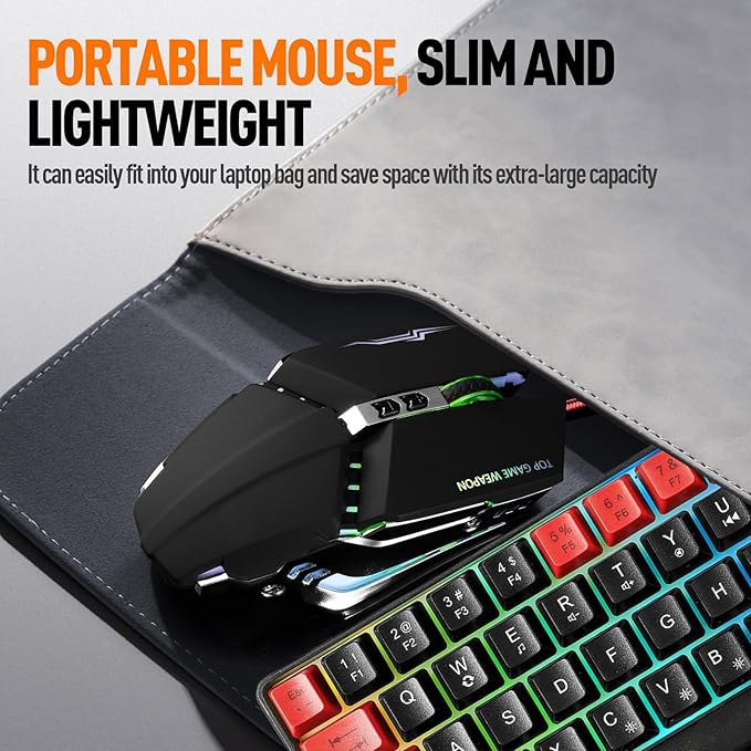 Guiheng Wired 60% Gaming Keyboard and Mouse Combo, Ultra-Compact 61 Keys RGB Backlit Mini Keyboard, Lightweight 3200 DPI Optical, Wired Gaming Set for Windows,PC, MAC PS5 Xbox Gamer(Black and Red)