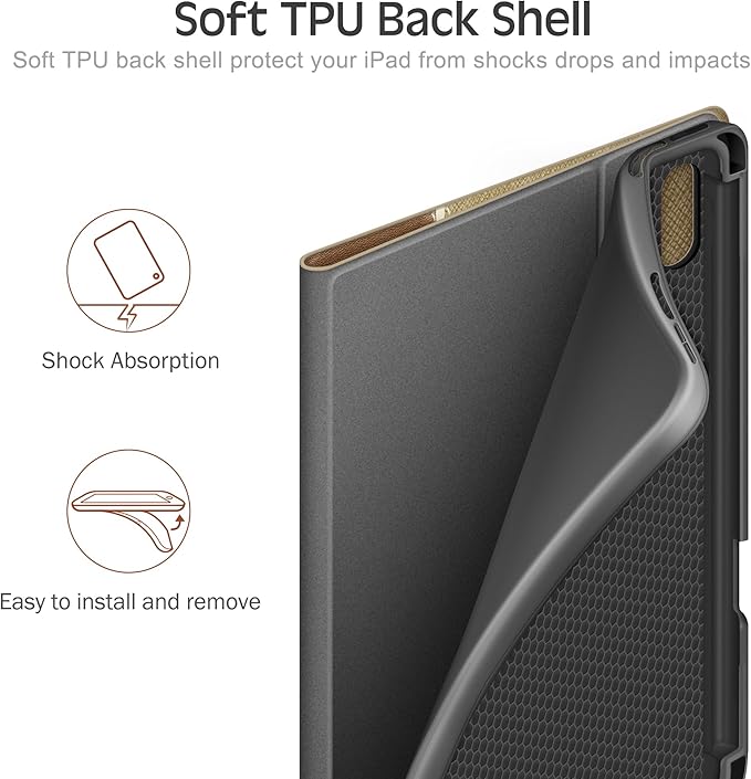 KingBlanc for iPad mini 7 (A17 Pro) Case, iPad mini 7th/6th Generation Case (2024/2021 8.3-inch) with Pencil Holder, PU Leather Stand Cover, Auto Sleep/Wake, Multi-Angle for Viewing/Typing, Beige