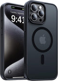 Magnetic for iPhone 15 Pro Max Case[Compatible with MagSafe][Military-Grade Drop Protection][Anti-Yellowing]Shockproof Protective Translucent Matte Cover for iPhone 15 Pro Max Phone Case,Black