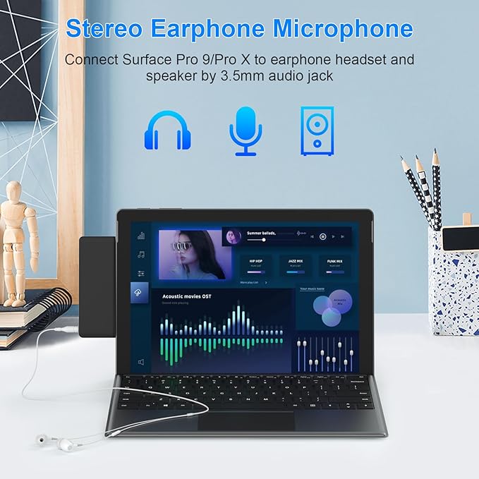Surface Pro 9/Pro 11 Hub Docking Station with 4K HDMI, Thunerbolt 4(8K Video+40Gbps+100W Power), 100M Ethernet, USB3.0, SD TF Card Slot, 3.5mm Audio, Triple Display for Surface Pro 9/Pro X Accessories