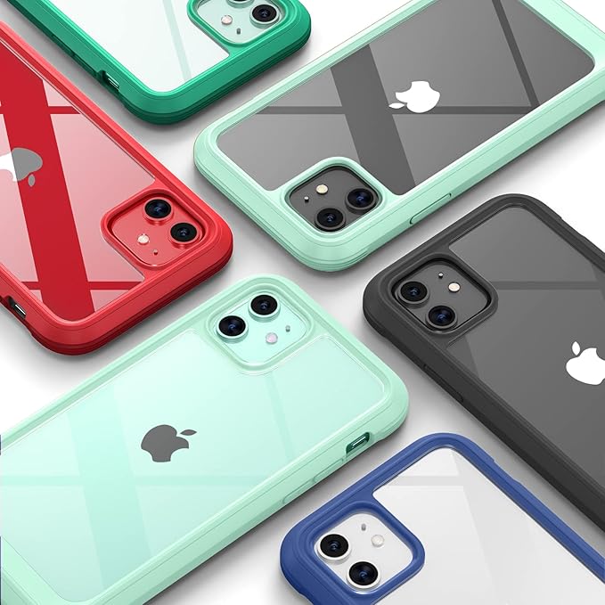 Diaclara Compatible with iPhone 11 Case, Full Body Rugged with Built-in Touch Sensitive Anti-Scratch Screen Protector, Soft TPU Bumper Case Clear Compatible with iPhone 11 6.1" (Pistachio Green)