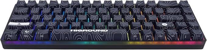 Higround Trailhead 65% Mechanical USB Wired Gaming Keyboard, TTC Linear Custom Switches, Programable RGB, Hot-Swappable, Deep Thock Creamy Sounding PC Keyboard, Pre-lubed (BLACKICE)