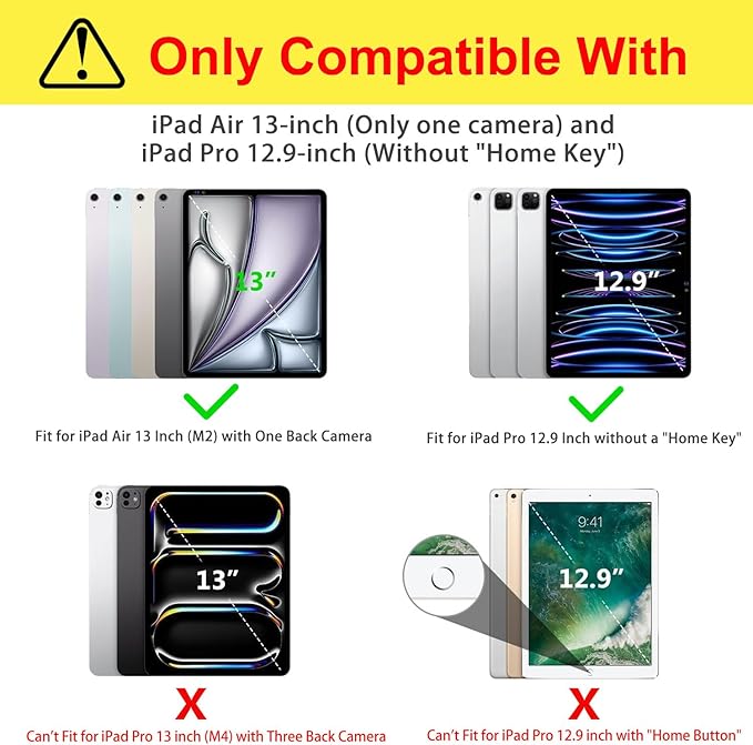 Case for iPad Air 13-inch (M4/M3/M2), iPad Pro 12.9 Case 6th/5th/4th/3rd Generation with Pencil Holder Multi-Angle Adjustable Stand Shockproof with Pocket/Hand Strap/Auto Wake Sleep, Bookshelf Cat