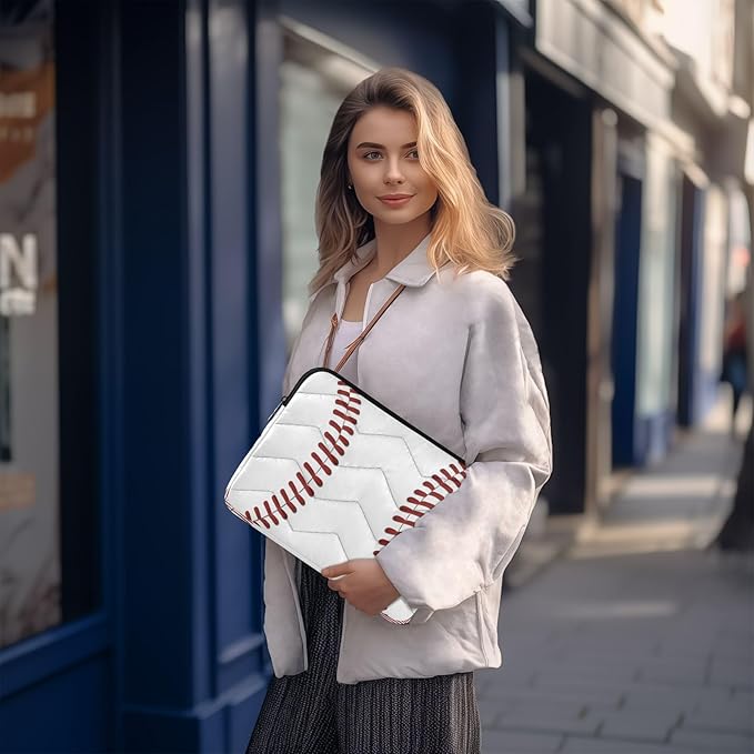 Baseball Print Laptop Sleeve 15-16 Inch Laptop Sleeve Bag, Shockproof Laptop Case Tablet Liner Pouch
