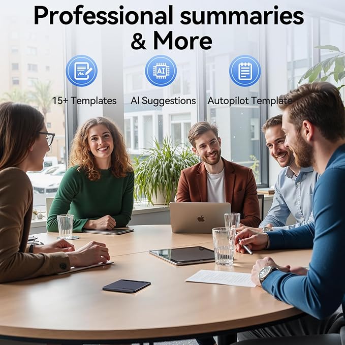 AI-Powered Smart Voice Recorder, Instant Transcription for Meetings, Lectures & Interviews with Playback, App Control, Transcribe & Summarize with AI Technology, 152 Languages, 64GB Memory