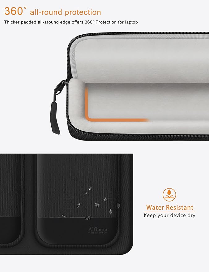 Alfheim Laptop Bag 15,6-16 inch Laptop Cover, 360° Protective Waterproof Shockproof Lightweight MacBook Pro 16 Notebook Briefcase, Compatible with ASUS Lenovo Dell Samsung