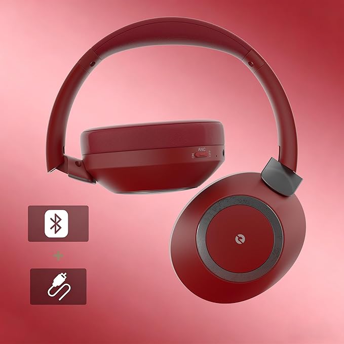 Headphones Wireless Bluetooth, 100H Playtime Active Noise Cancelling Headphones, Bluetooth Headphone with Mic, Over Ear Wireless Headphone with Deep Bass