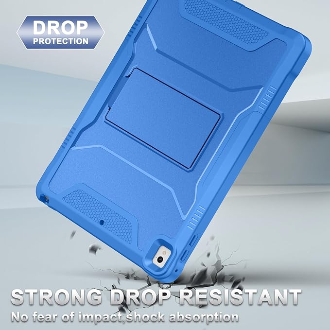 Soke Case for iPad 6th/5th Generation 9.7 Inch 2018/2017,with Built-in Screen Protector and Kickstand, Rugged Full-Body Heavy Duty Protective Cover for Apple iPad Air 2 /Pro 9.7 - Blue