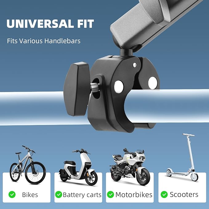 BRDRC Pocket 3 4 Camera Bike Mount Clamp Motorcycle Handle Holder Aluminum for Insta360 X5 X4 X3 Ace Pro Go 3S, for DJI Osmo Pocket 3 4 Mobile 8 7 Action 6 5 Pro 4, for GoPro Max Hero Mini Accessories