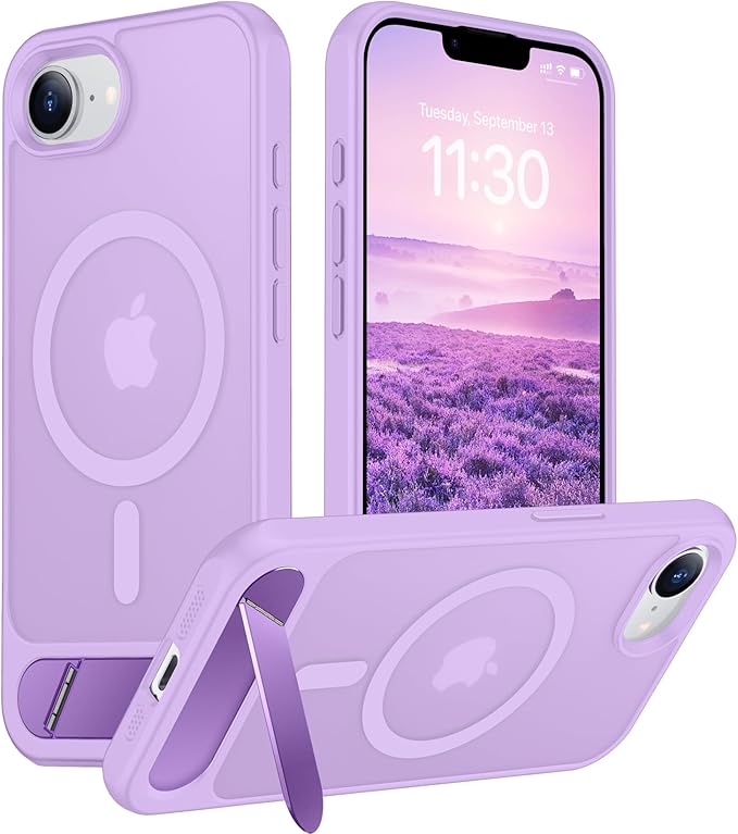 Magnetic Compatible with SE4 Case, [Built-in Invisible Kickstand][Military Grade Shockproof] Slim Translucent Matte Phone Case