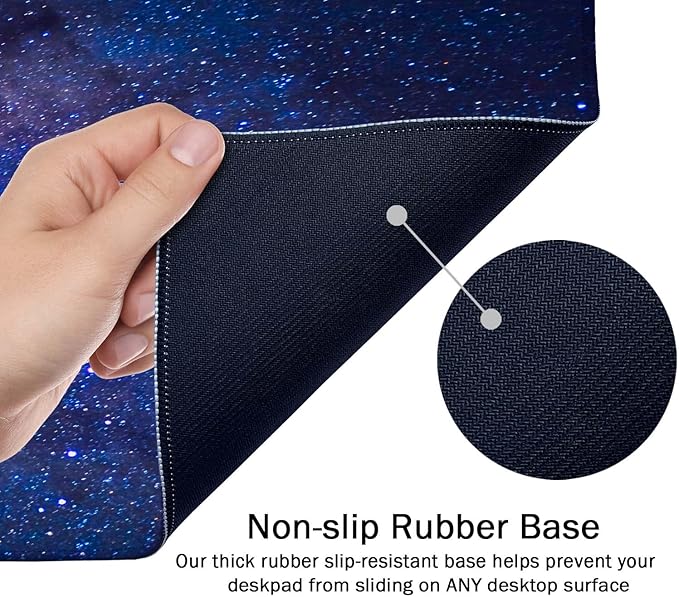 SSOIU Large Mouse Pad, Cute Space Desk Mat for Desktop, Women Girls Waterproof Gaming Mousepad, Milky Way Galaxy Computer PC Laptop Protector Writing Pads for School Office Home 35.5" x 15.7"