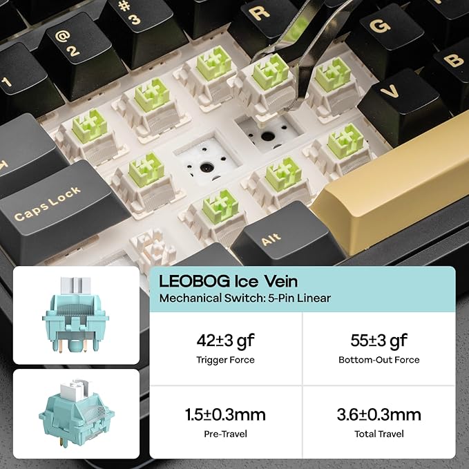 EPOMAKER X Aula EA75 MAX Wireless Gaming Keyboard with Screen & Knob, 5000mAh, Hot-Swap, Lubed Switches, RGB Backlit, Creamy Gasket, 75% Mechanical Keyboard (Black, Ice Vein Switch)