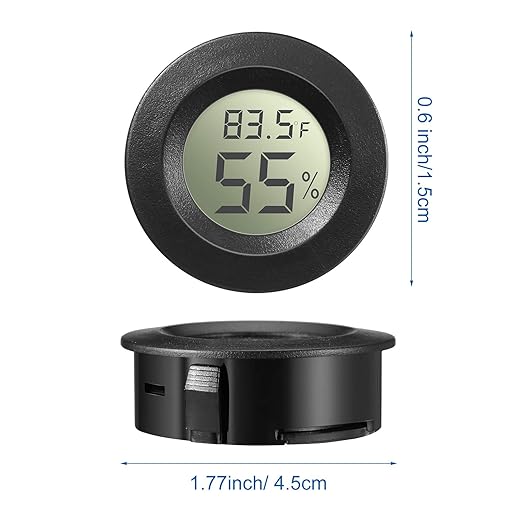 Weewooday Mini Hygrometer Thermometer Digital LCD Monitor Indoor/Outdoor Room Humidity Meter Temperature Gauge for Greenhouse Garden Reptile Incubator Cellar ℉/℃(Black,8 Pcs)
