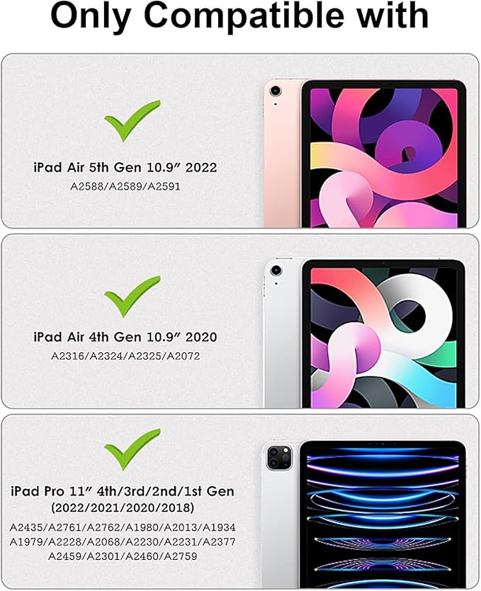 AKABEILA Compatible with Apple iPad Pro 11 inch(2018)/Apple Air 4 10.9(2020)/Air 5 10.9(2022)/Air 6 M2 (2024)/Air 7 M3 (2025) Tablet Case，Cover with Kickstand for Kids Children Boys Babies Black Red