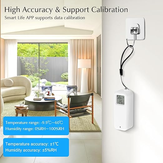 Room Thermometer Indoor, WiFi Humidity Meter with Smart Alert, Data Storage and Calibration, Temperature and Humidity Monitor for Baby Room, Greenhouse, White 2 Pack with Screen