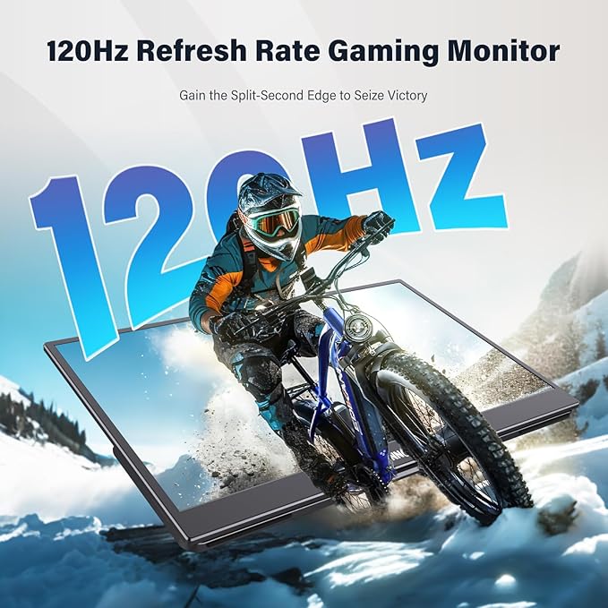 InnoView 15.6" Portable Monitor 120Hz 2K QHD 2160x1440 | 100% sRGB HDR | Second Monitor with 2 USB-C & HDMI Ports |Travel Monitor for Laptop MacBook/Switch/PS5/Xbox(Adapter Not Included)