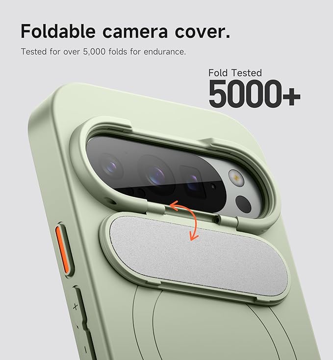 SURITCH for Google Pixel 9 Pro XL Phone Case, Compatible with MagSafe, Protective Cover with Camera Cover & Adjustable Metal Kickstand for Pixel 9 Pro XL -Sage Green
