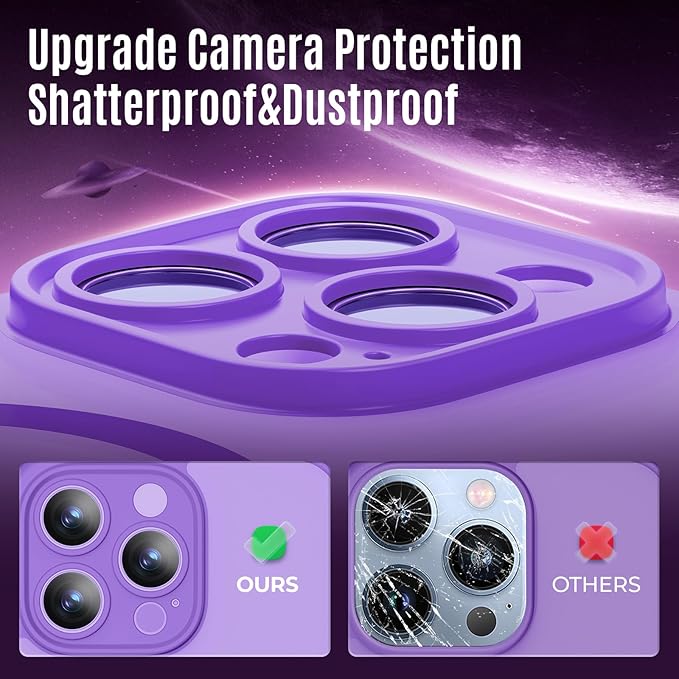 Symcele Designed for iPhone 13 Pro Case, Compatible with MagSafe, with Privacy Screen Protectors X2, [Camera Protection] [15FT Military Drop Protection] Shockproof Phone Case, 6.1", Light Purple