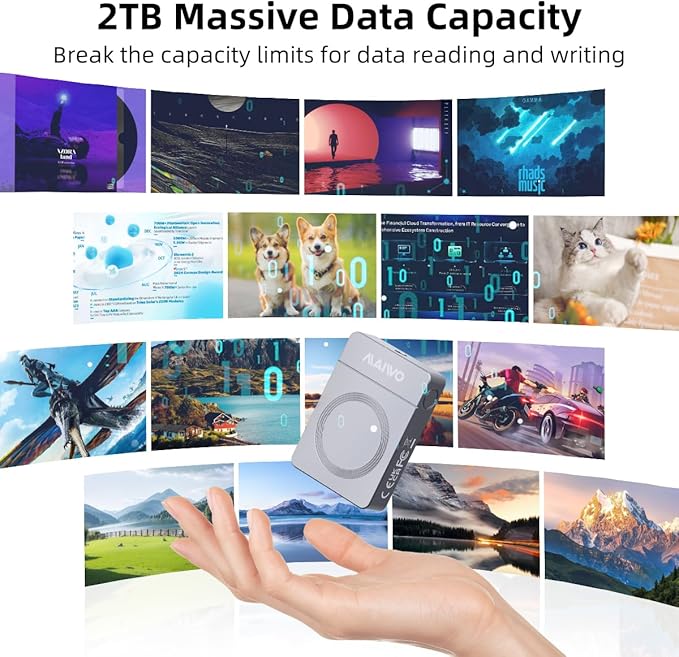 MAIWO USB-C 2230 M.2 SSD Enclosure, 10Gbps Aluminum M.2 Enclosure for NVMe PCIe SATA NGFF Drive, 2TB Storage, Compatible with Hand-held Gimbal/DSLR Cameras/Live Streaming Phone Tripod