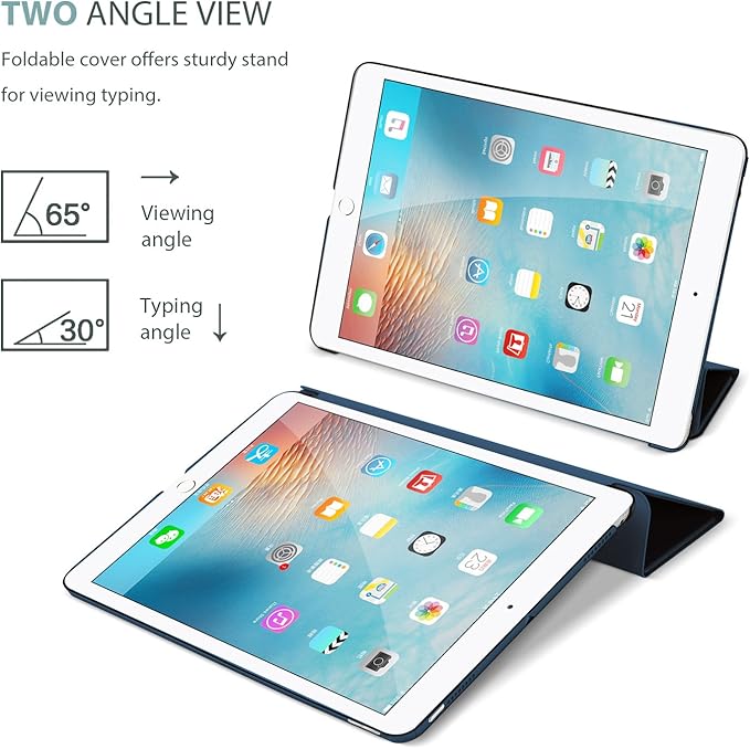 ProCase Smart Case for iPad 9.7 Inch iPad 6th/5th Generation 2018 2017(Model: A1893 A1954 A1822 A1823), Ultra Slim Lightweight Stand Cover with Translucent Frosted Back -Navy