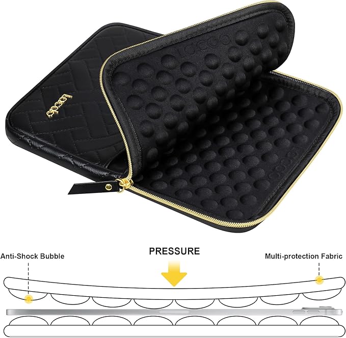 Lacdo Tablet Sleeve Case for 13 inch New iPad Air M4 M3 M2 2026-2024, 13" iPad Pro M5 M4 2025-2024, 12.9 inch iPad Pro 6 5 4 3 with Magic Keyboard and Smart Keyboard Folio Protective Bag,Elegant Black