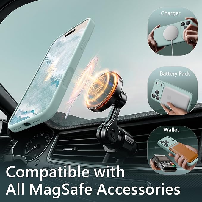FireNova Magnetic for iPhone 17 Pro Max Case, Compatible with MagSafe, [Integrated Silicone Camera Control Button] [Camera Protection] Anti-Scratch Microfiber Lining Phone Case, 6.9", Mint Green