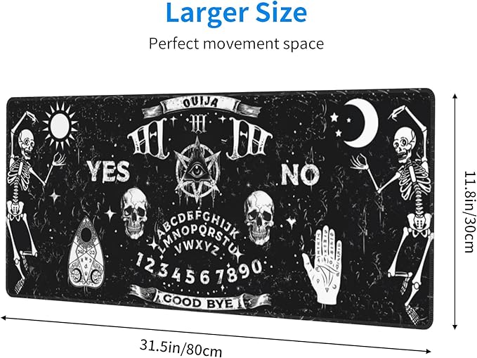 Gothic Skull Mouse Pad Extended Large Gaming Mouse Pad XL Stitched Edges for Gamer Home Office 31.5 X 11.8 Inch