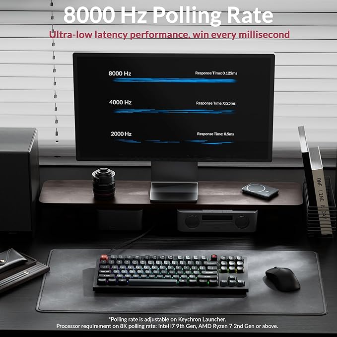 Keychron V3 8K TKL Wired Mechanical Keyboard, 8000 Hz Polling Rate QMK Programmable Knob Hot-Swappable Gaming Keyboard, RGB Backlit, Ergonomic PBT Keycaps for Mac Windows Linux-Linear Red Switch