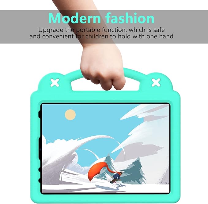 Dteck for iPad 10th Generation Case 10.9 Inch 2022, EVA Cute Bear Kids Case Shockproof Rugged Protective Kickstand Boy Girl Cover with Pencil Holder for iPad 10th Gen 10.9 Inch 2022, Green