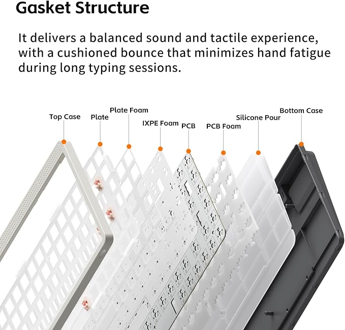 NuPhy Node100 Wireless Mechanical Keyboard, Hot Swappable Custom Bluetooth Keyboard, 109 Keys Computer Gaming Keyboards, Supports Touch Gestures, PBT Keycaps, RGB Backlit, Bluetooth/2.4GHz/USB-C