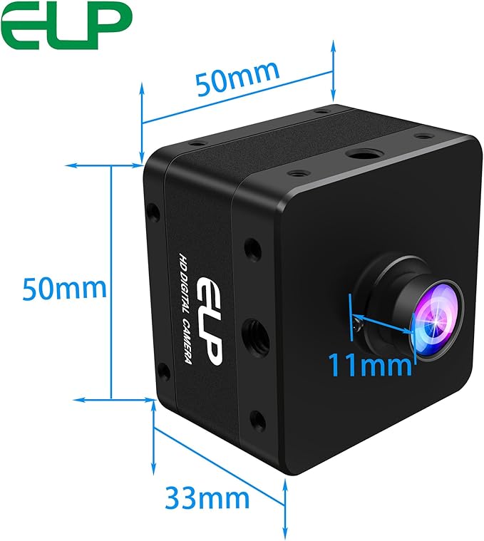 ELP High Speed 4K 60FPS USB Camera for Computer, Mini UVC 2160P USB3.0/2.0 Lightburn Cameras for Windows, Linux, Mac, Pi, Fast Frame Wide Angle 100°(H) IMX678 Webcam for PC Laptop Jetson Nano