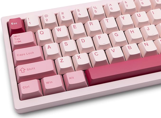 KEEBMONKEY WOBKEY Zen 65 65% Quick Release Wireless Mechanical Keyboard with RGB, CNC Aluminum Case, Hot-Swappable, VIA Support, BT/2.4G/USB-C Gaming Keyboard for Mac/Windows (Lite Pink)