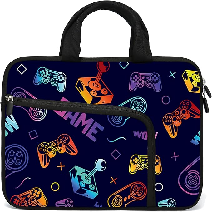 11 11.6 12 12.1 12.5 inches Laptop Sleeve Chromebook Case Ultrabook Case Notebook Sleeve PC Messenger Bag Tablet Case Neoprene Handle Sleeve for Men Women, Two Pockets(GAME)