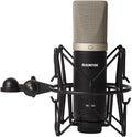 SUUNTOK Condenser Microphone XLR, Large Diaphgram Professional Recording Cardioid Microphone Kit w/Shock Mount, for Studio, Live Streaming, Podcasting, Voice-Over, You-Tube (Black)