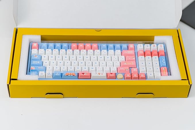 GATERON iG 98 Co-Branded Mechanical Gaming Keyboard, Tri-Mode Hot Swappable Wired/Bluetooth/2.4G Wireless Keyboard with RGB Light for Windows & Mac, PBT Keycaps (Sweet Time, Mini i Switch)