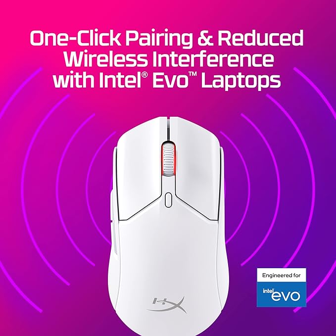 HyperX Pulsefire Haste 2 – Wireless Gaming Mouse- Ultra Lightweight, 61g, 100 Hour Battery Life, Dual Wireless Connectivity, Precision Sensor - Black