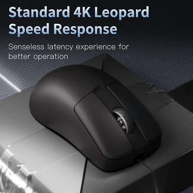 MOTOSPEED X1 4K Mini Wireless Gaming Mouse,Tri-Mode 2.4G/USB-C/Bluetooth Mouse Up to 26000DPI,PAW3395 Optical Sensor Lightweight 48g,5 programmable Button,Computer Mouse for Laptop,PC,Mac-Black