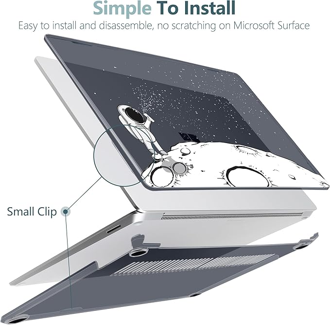 DONGKE Case for Microsoft Surface Laptop (2024), Windows 11 Copilot+ PC, 13.8 Inch Touchscreen Display, Protective Plastic Hard Shell Case with Keyboard Cover & Screen Protector - Astronaut