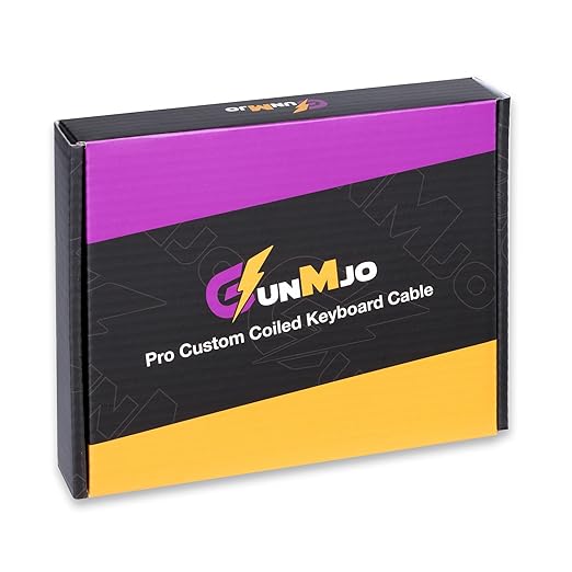 GUNMJO Pro Custom Premium Coiled USB C Cable for Gaming Keyboard, Double-Sleeved Mechanical Keyboard Cable with Detachable Metal Aviator, 1.5M USB-C to USB-A, Brilliant Orange Color