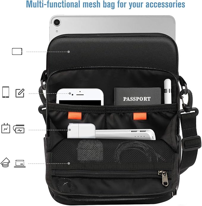 FINTIE 11 Inch Tablet Sleeve Case, Briefcase Shoulder Bag for 11" iPad (A16) 2025, Air M4 M3 M2 2026/2025/2024, 10.9" iPad 10th Gen, 10.9" Air 5/4, Galaxy Tab, Black