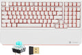Hexgears X4 Wireless Mechanica Keyboard, 99-Key Clicky Switch White Backlit Gaming Keyboard - NKRO 2.4G/USB-C with Wrist Rest, Pudding Keycaps-White/Pink
