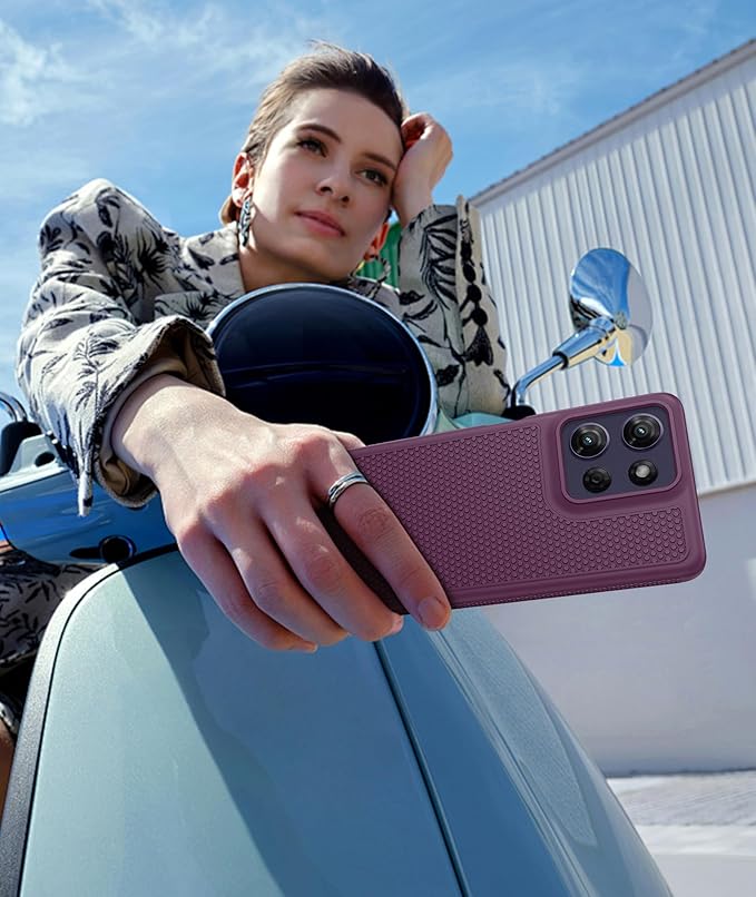 FNTCASE for Moto G-Power 2026 Case: Motorola Moto G Power 2025 Case 14FT Military Grade Drop Protection with Screen Protector Shockproof Anti-Slip Sweat-Resistant Matte TPU Daily Cover (Burgundy)