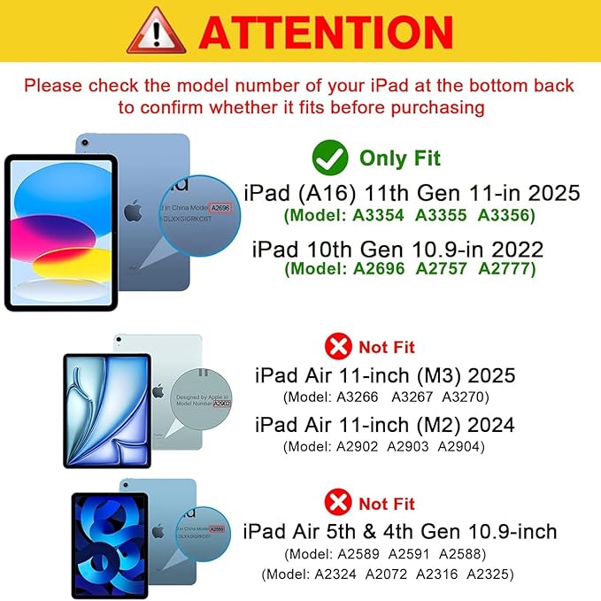 Shockproof Case for Apple iPad A16 11 Inch 2025 11th Gen/iPad 10th Generation 2025 10.9", with Shoulder Strap Soft EVA Handle Design Foldable Kickstand Kids Friendly Cover for Girls Boys, Green