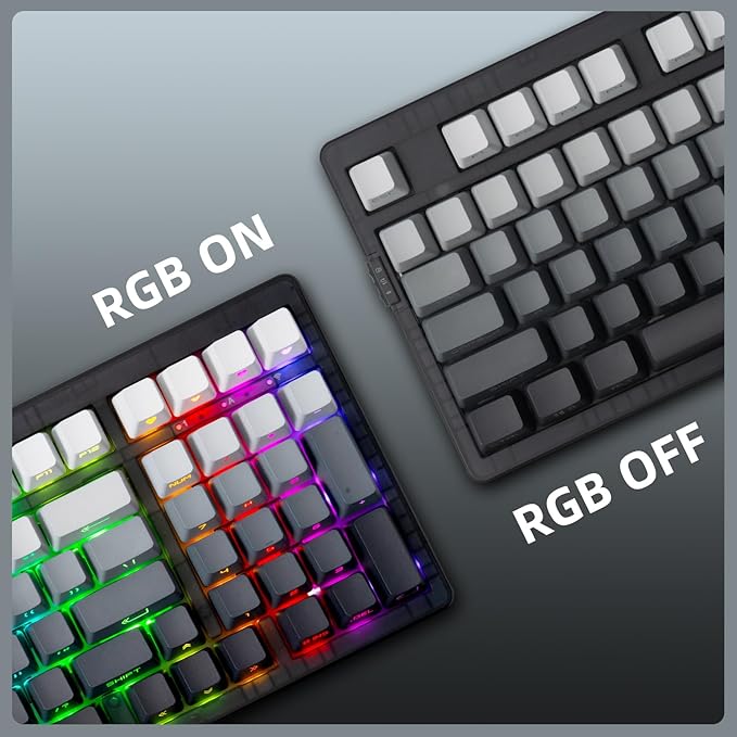 ZORNHER ZH980 Mechanical Keyboard Wireless,95% Black & White Creamy Keyboard with Number Pad,Gaming Keyboard with Number Pad,Lighted Up PBT Keycaps,Creamy Sounding Linear Switches,Full Size